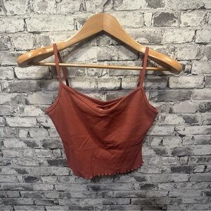 EUC GAP Fit Terracotta Camisole With Built In Shelf Bra Top Size Medium Regular